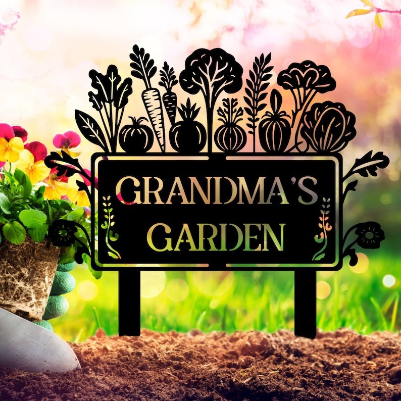 Heartfelt Garden Gift - Custom Vegetable Stake Metal Sign
