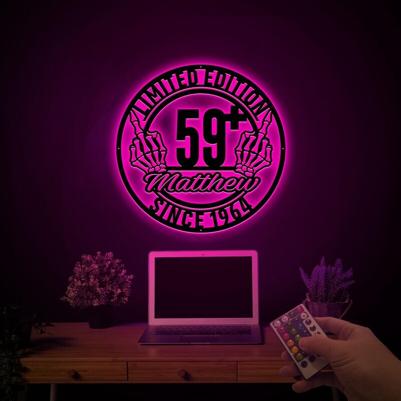 Lighted 60th Birthday Metal Sign for Dad's Special Day