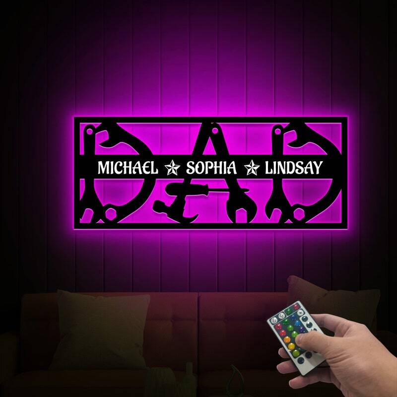 Heartfelt Metal Sign - Dad's Personalized Garage Mechanic LED Art