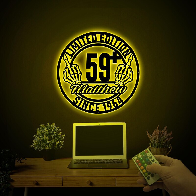 Lighted 60th Birthday Metal Sign for Dad's Special Day