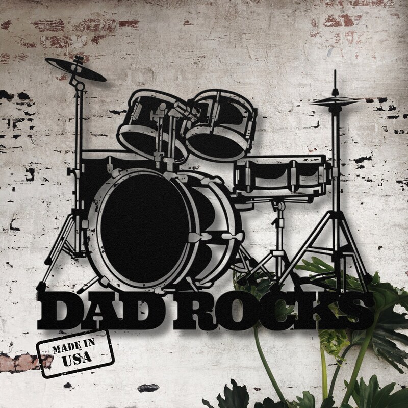 Personalized Guitar Metal Sign - Music Room Decor For Dad