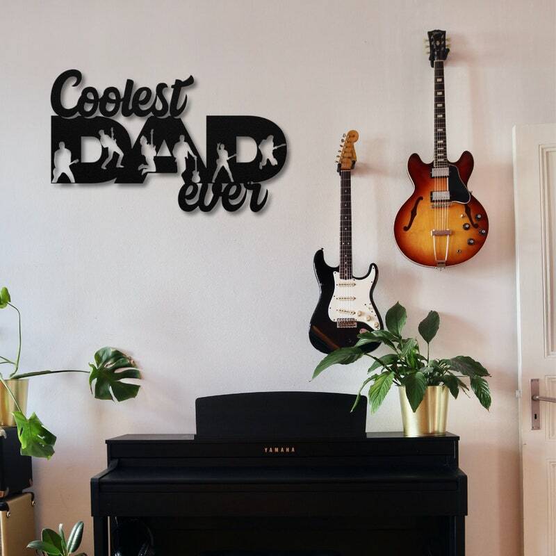 Gift Your Dad a Personalized Metal Guitar Sign for His Music Room - Personalize Wall Art