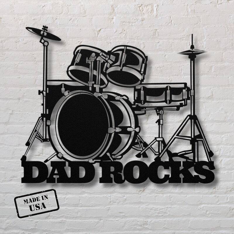 Personalized Guitar Metal Sign - Music Room Decor For Dad - Personalize Wall Art