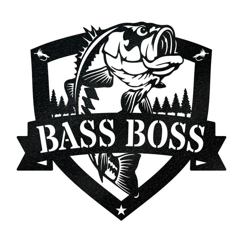 Trophy Catch Bass Metal Sign - Personalized Fisherman Gift for Dad