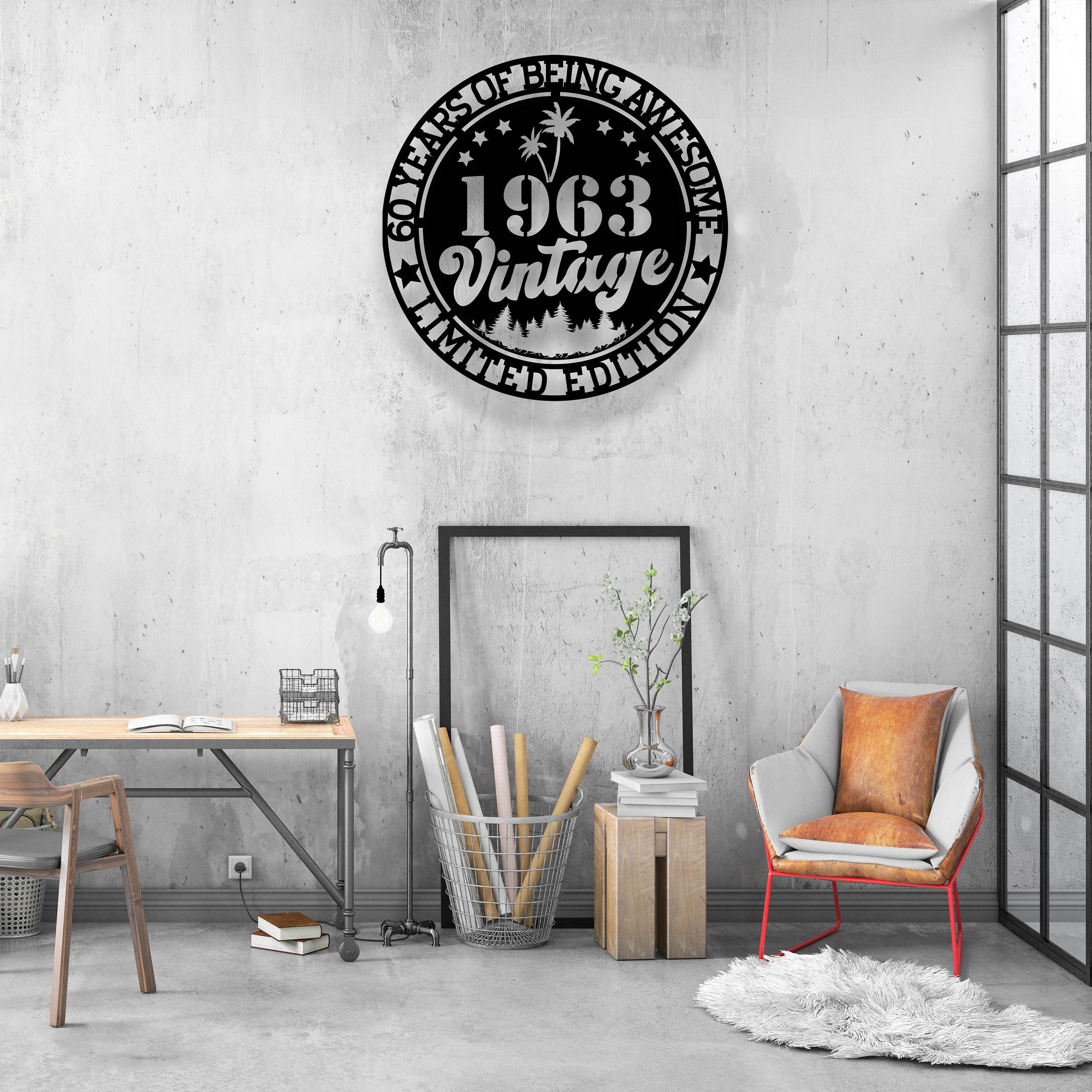 Celebrate Dad - Personalized 1963 Vintage 60th Birthday Metal Sign