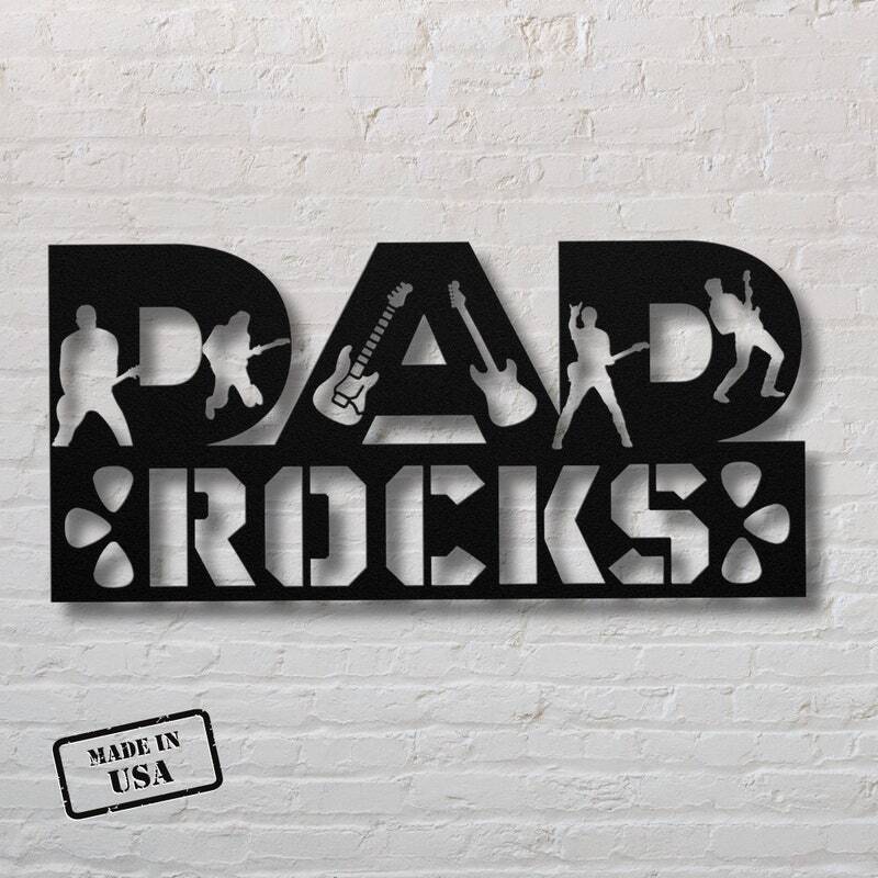 A Musician Dad's Custom Guitar Metal Sign - Unique Father's Day Gift - Personalize Wall Art