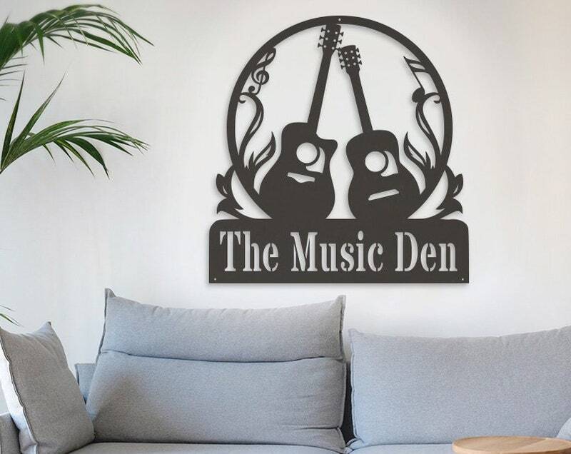 Custom Guitar Metal Sign Gift for Dad Musician Lovers