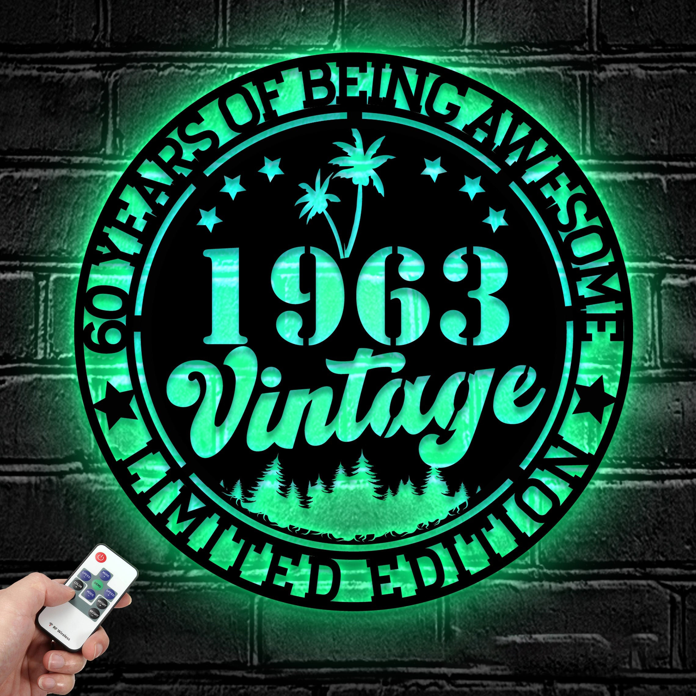 Celebrate Dad - Personalized 1963 Vintage 60th Birthday Metal Sign - Personalize Wall Art