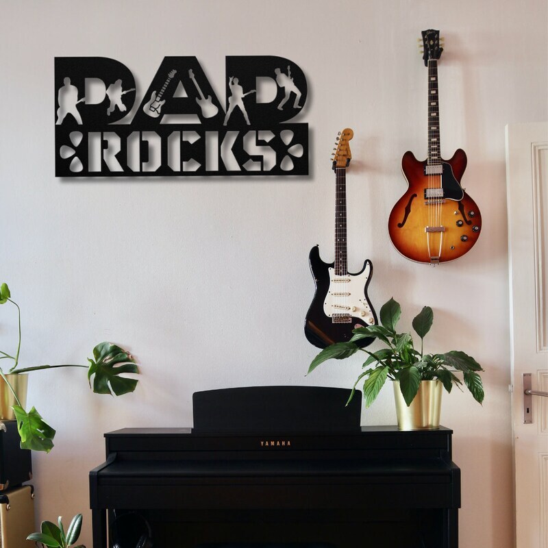A Musician Dad's Custom Guitar Metal Sign - Unique Father's Day Gift