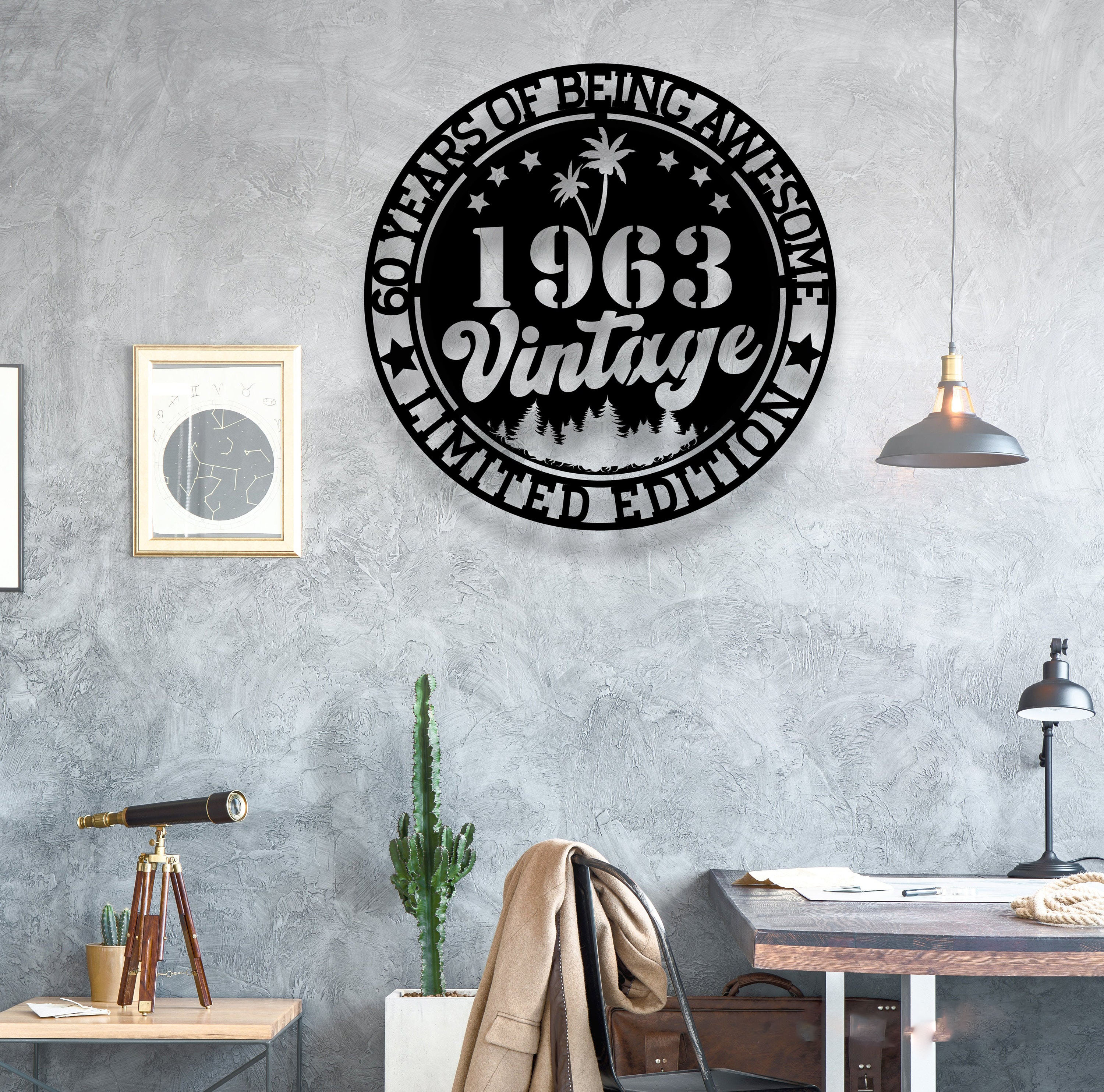 Celebrate Dad - Personalized 1963 Vintage 60th Birthday Metal Sign