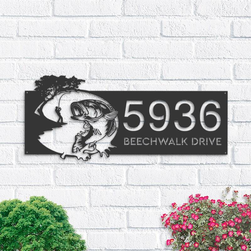Custom Bass Fishing Metal Sign for Dad's Garden Sanctuary - Personalize Wall Art