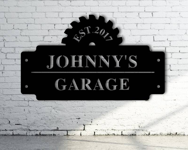 Custom Name Metal Sign for Dad's Ultimate Garage or Man Cave - Personalize Wall Art