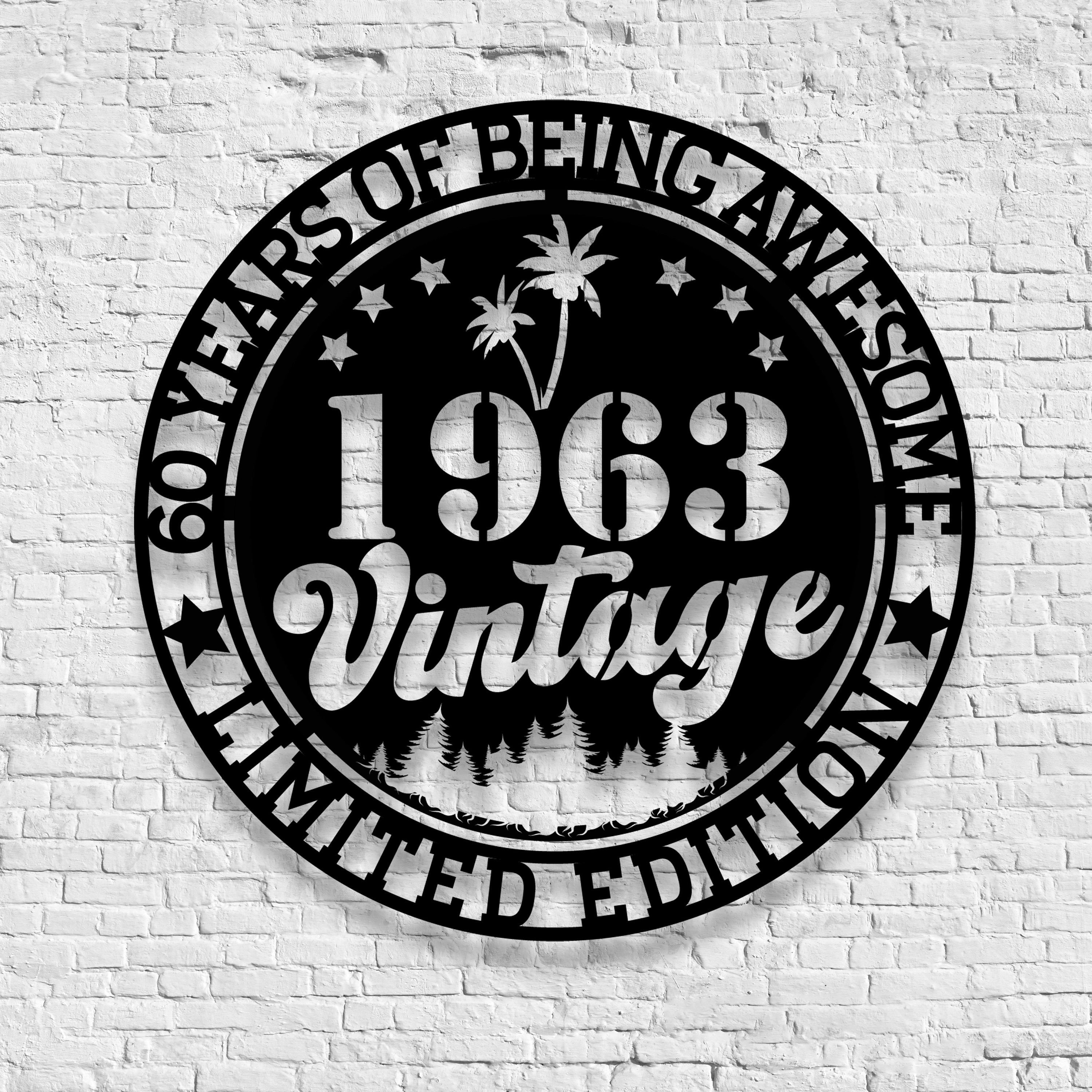 Celebrate Dad - Personalized 1963 Vintage 60th Birthday Metal Sign