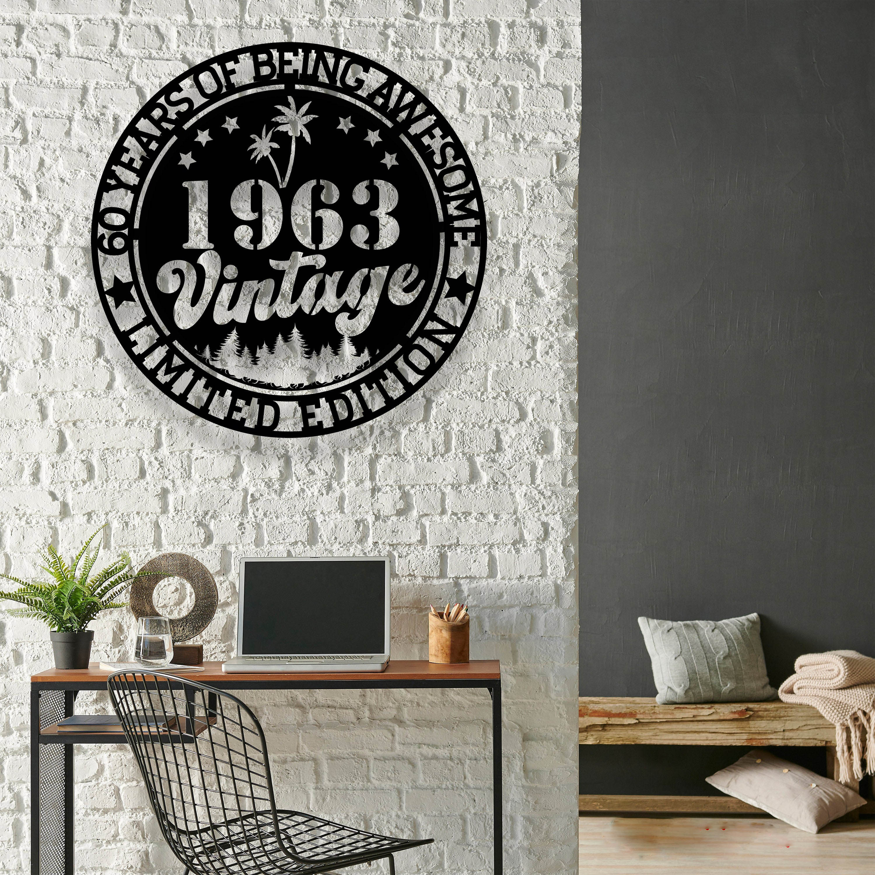 Celebrate Dad - Personalized 1963 Vintage 60th Birthday Metal Sign