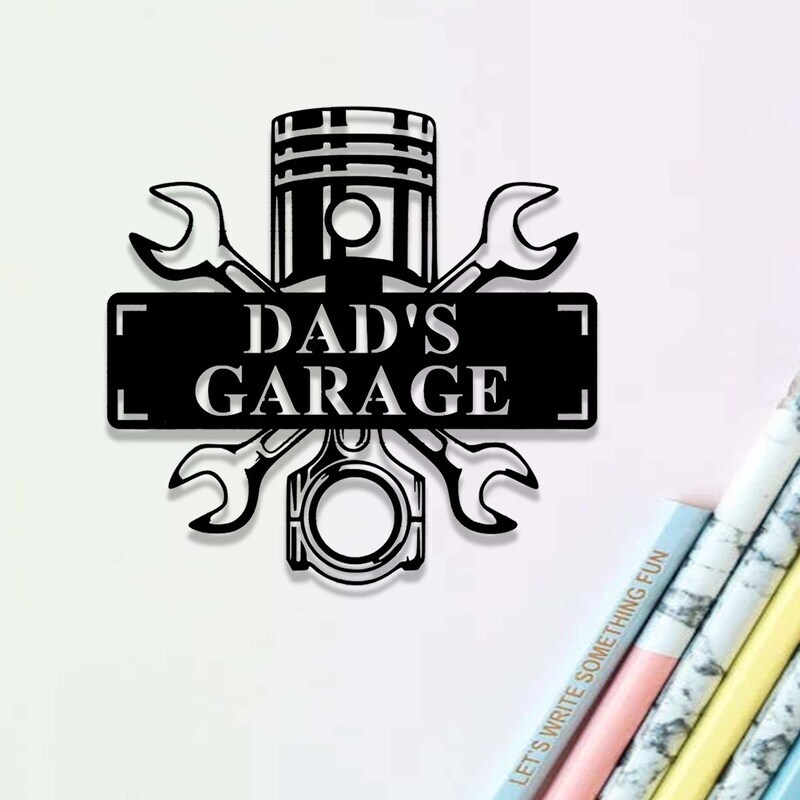 Honor Dad's Workshop - Personalized Garage Metal Sign - Personalize Wall Art