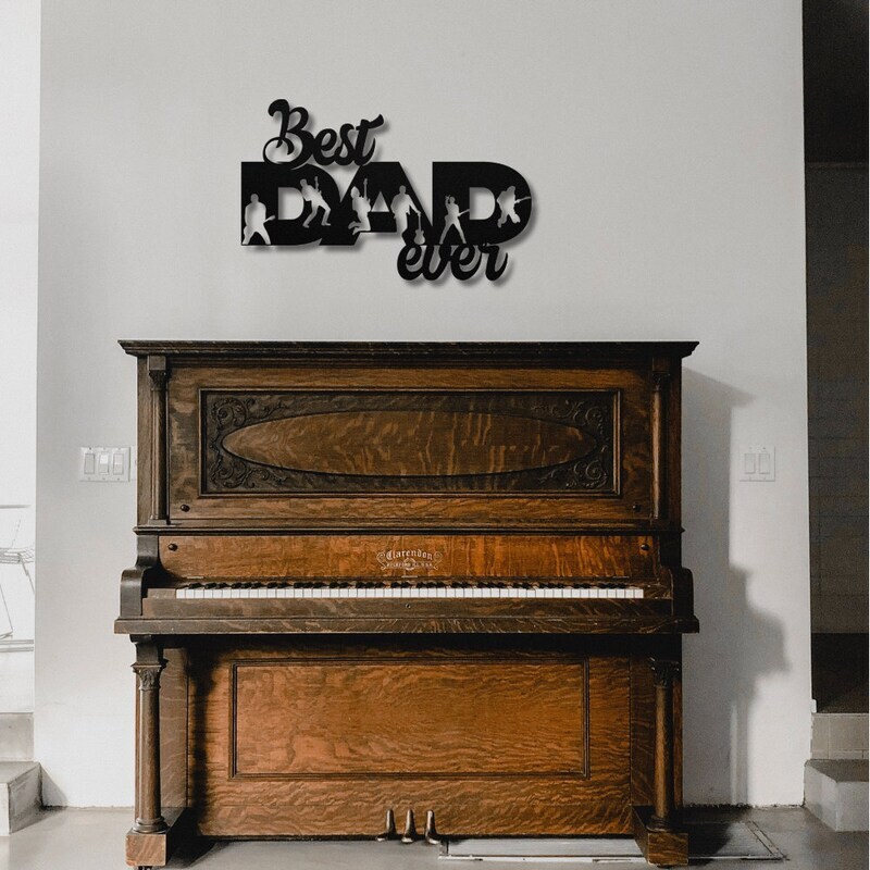 Dad's Personalized Guitar Metal Sign for His Music Room