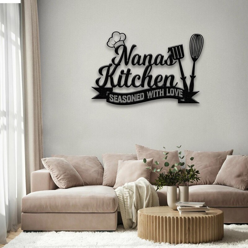 Glowing Grandma's Kitchen Metal Wall Art - Farmhouse LED Sign