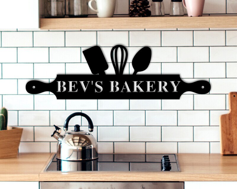 Love Etched in Steel - Personalized Metal Sign for Grandma's Kitchen