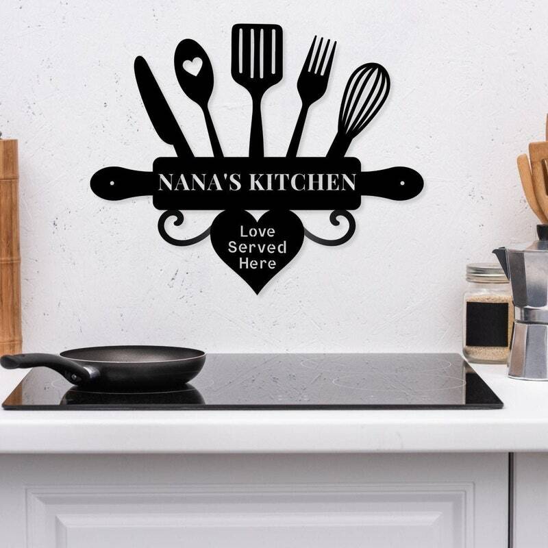 Grandma's Heart - Personalized Kitchen Metal Sign Gift for Mom & Nana