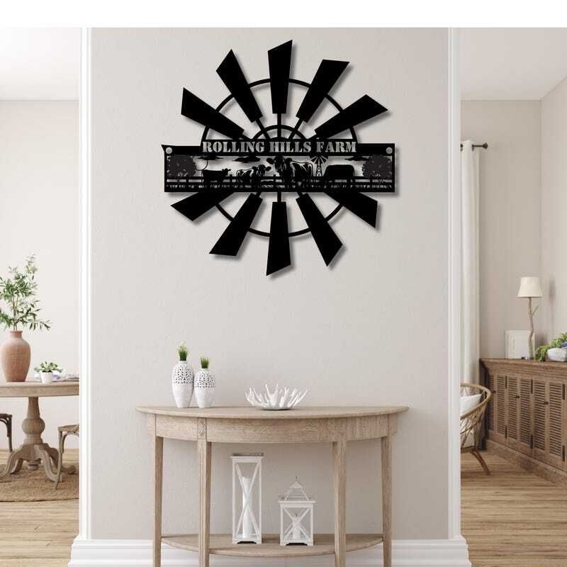Family's Legacy Windmill Metal Sign for Ranch Decor