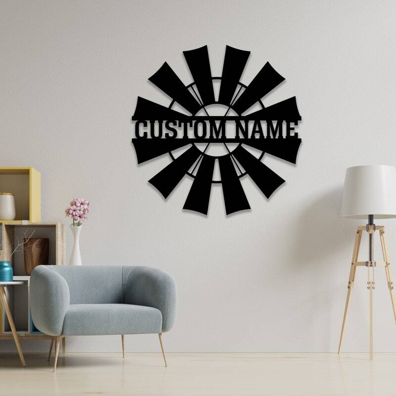 Rustic Charm - Personalized Windmill Metal Sign Farmhouse Gift
