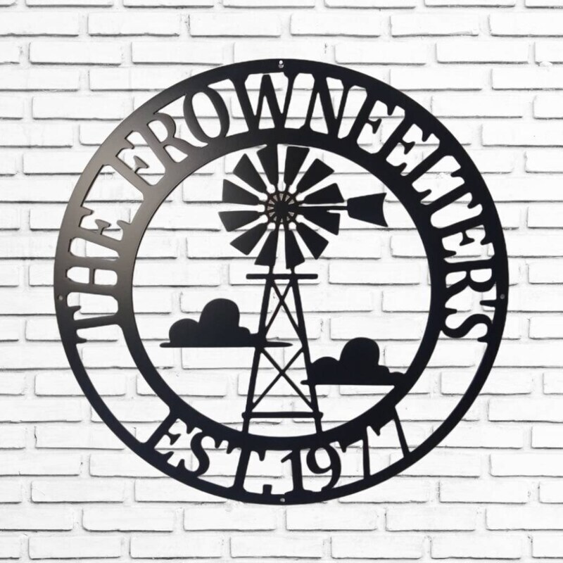 Engrave Your Legacy - Personalized Windmill Family Metal Sign