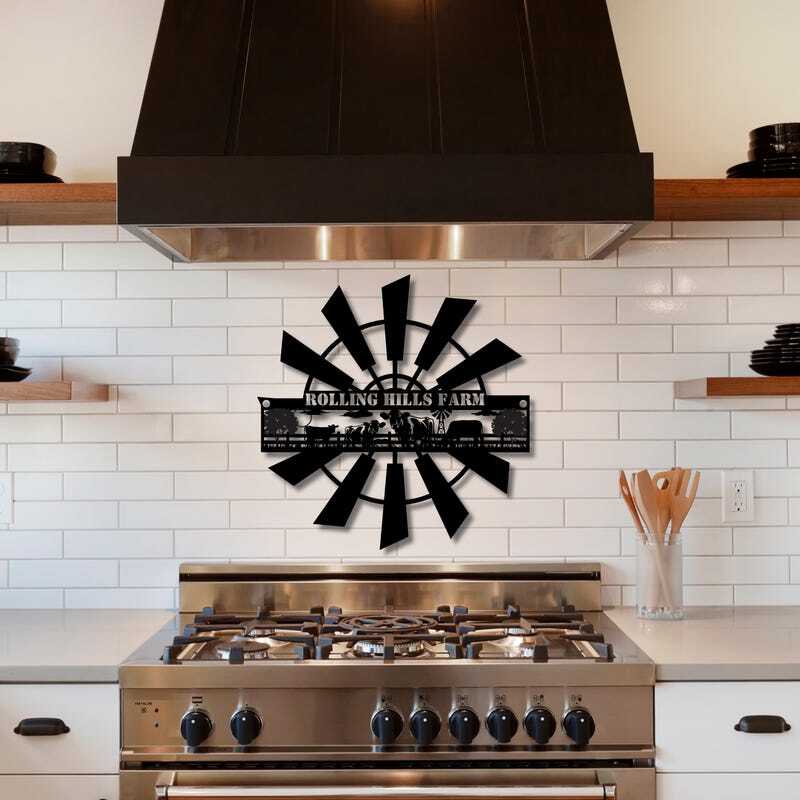 Family's Legacy Windmill Metal Sign for Ranch Decor