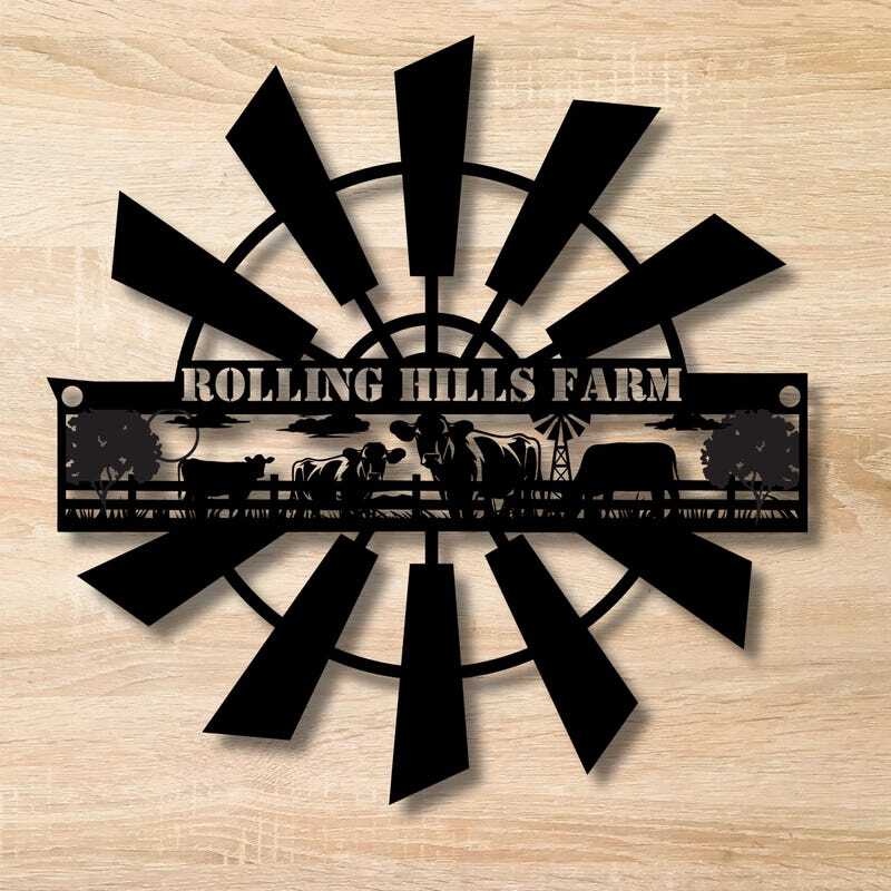 Family's Legacy Windmill Metal Sign for Ranch Decor