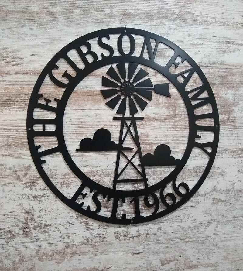 Engrave Your Legacy - Personalized Windmill Family Metal Sign