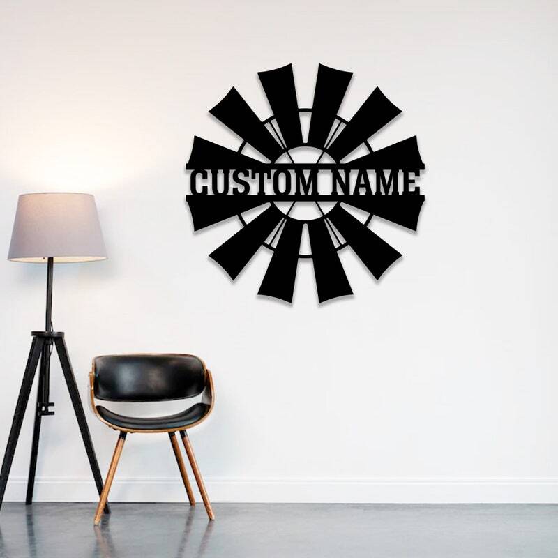 Rustic Charm - Personalized Windmill Metal Sign Farmhouse Gift
