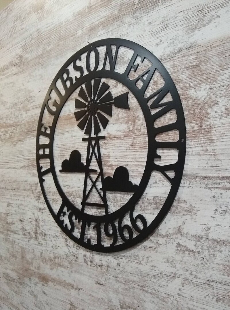 Engrave Your Legacy - Personalized Windmill Family Metal Sign