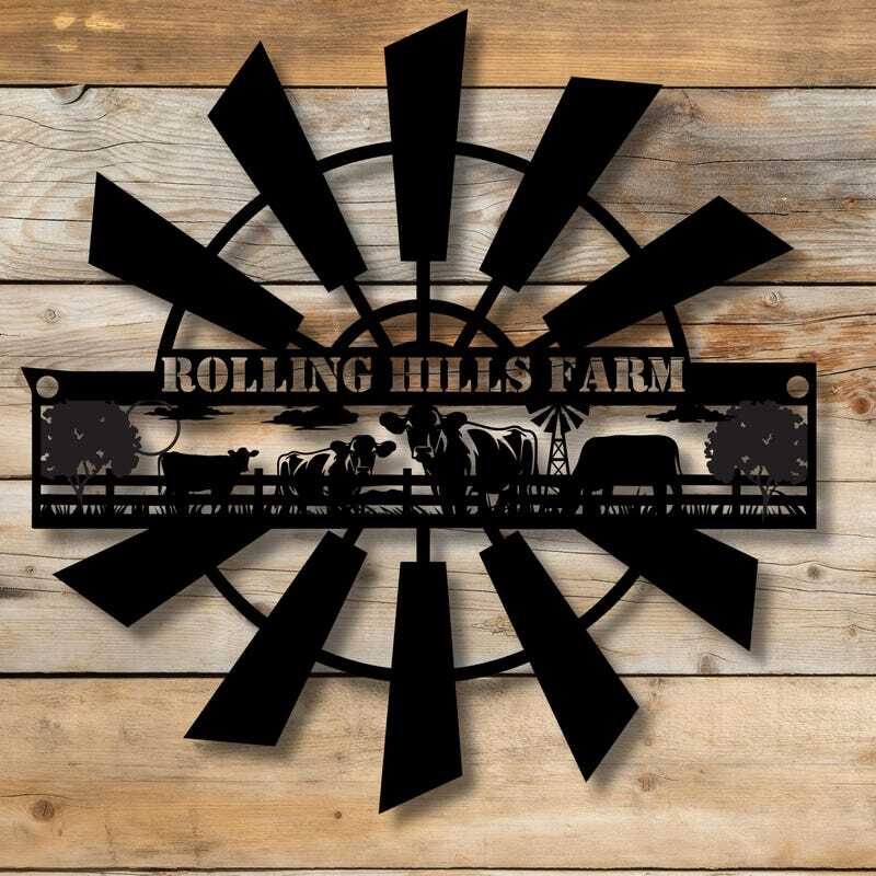 Family's Legacy Windmill Metal Sign for Ranch Decor
