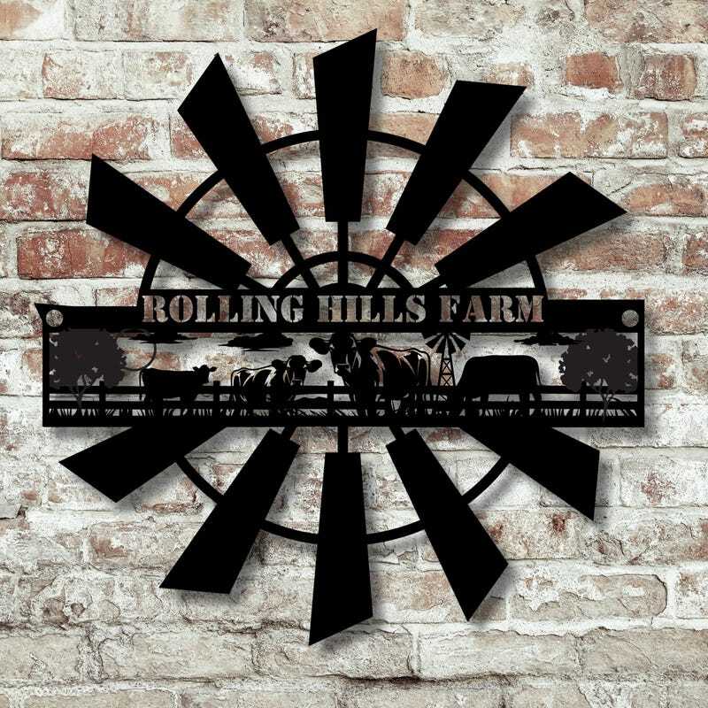 Family's Legacy Windmill Metal Sign for Ranch Decor