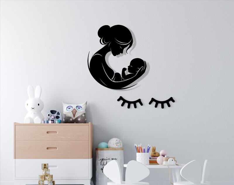 Love's Embrace - Custom Mother & Child Metal Sign for Family