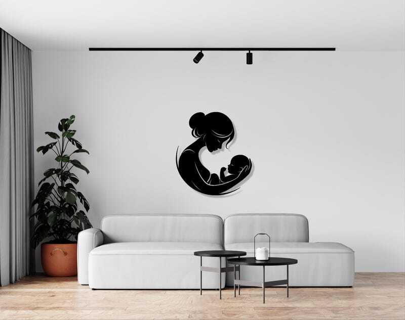 Love's Embrace - Custom Mother & Child Metal Sign for Family