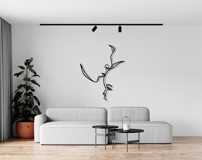 Modern Baby Room Metal Sign - Minimalist Mother-Child Line Art