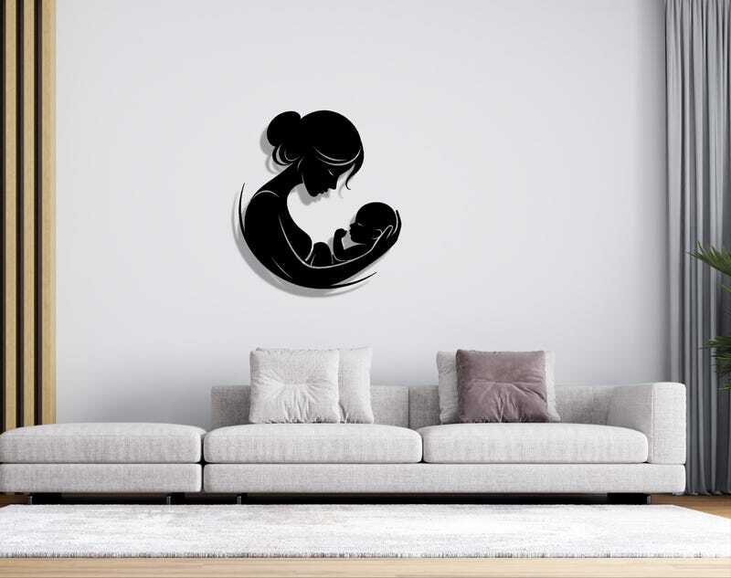 Love's Embrace - Custom Mother & Child Metal Sign for Family