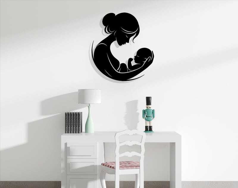 Love's Embrace - Custom Mother & Child Metal Sign for Family - Personalize Wall Art