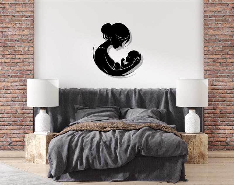 Love's Embrace - Custom Mother & Child Metal Sign for Family