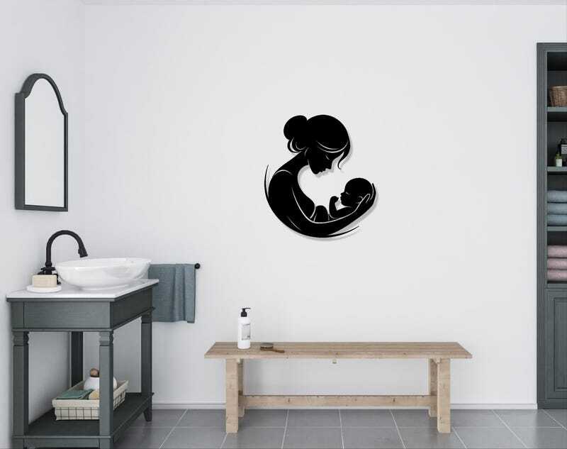 Love's Embrace - Custom Mother & Child Metal Sign for Family