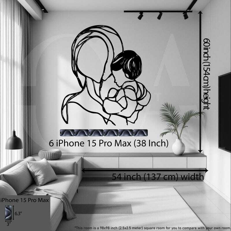 Forever Love - Modern Mother & Baby Silhouette Metal Wall Art