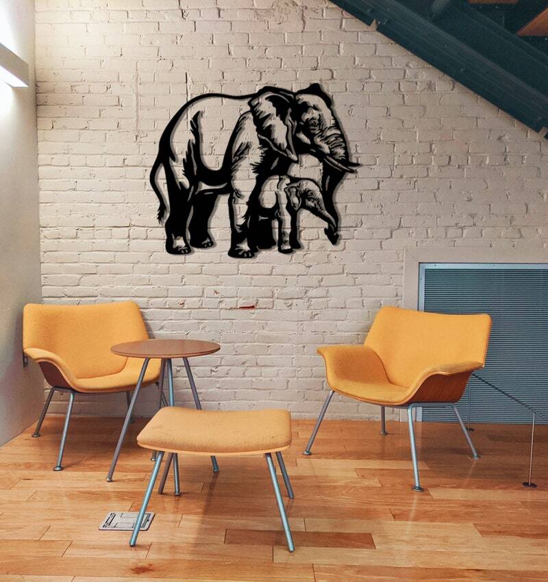 Cherished Elephant Family Nursery Safari Metal Sign