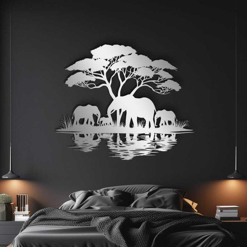Heartfelt Elephant Family Metal Sign for Animal Lovers Home