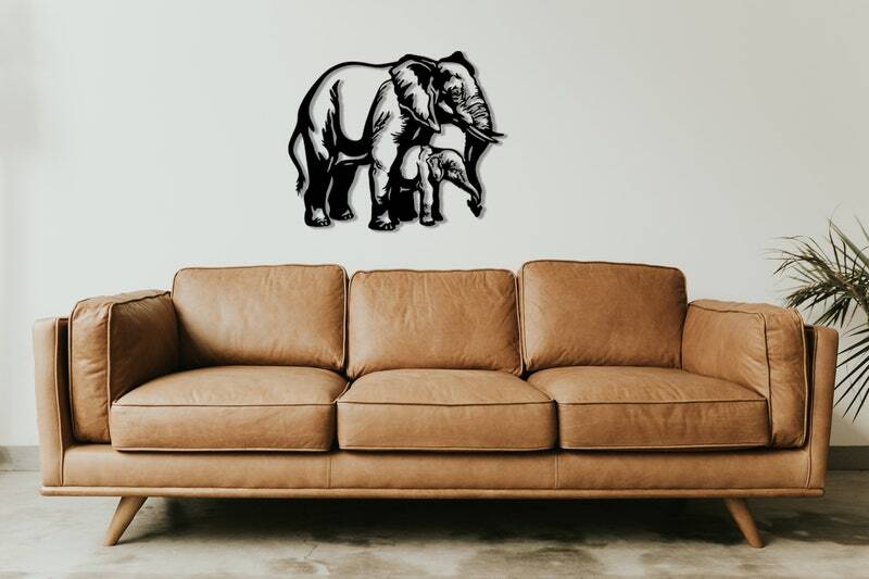 Cherished Elephant Family Nursery Safari Metal Sign