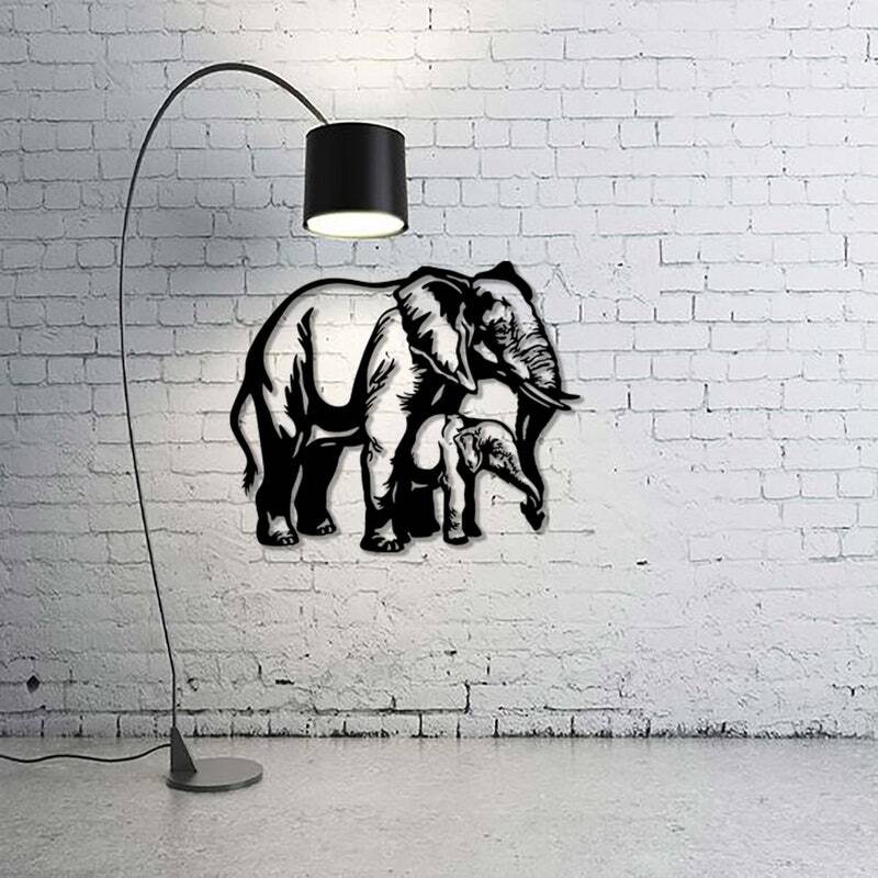 Cherished Elephant Family Nursery Safari Metal Sign