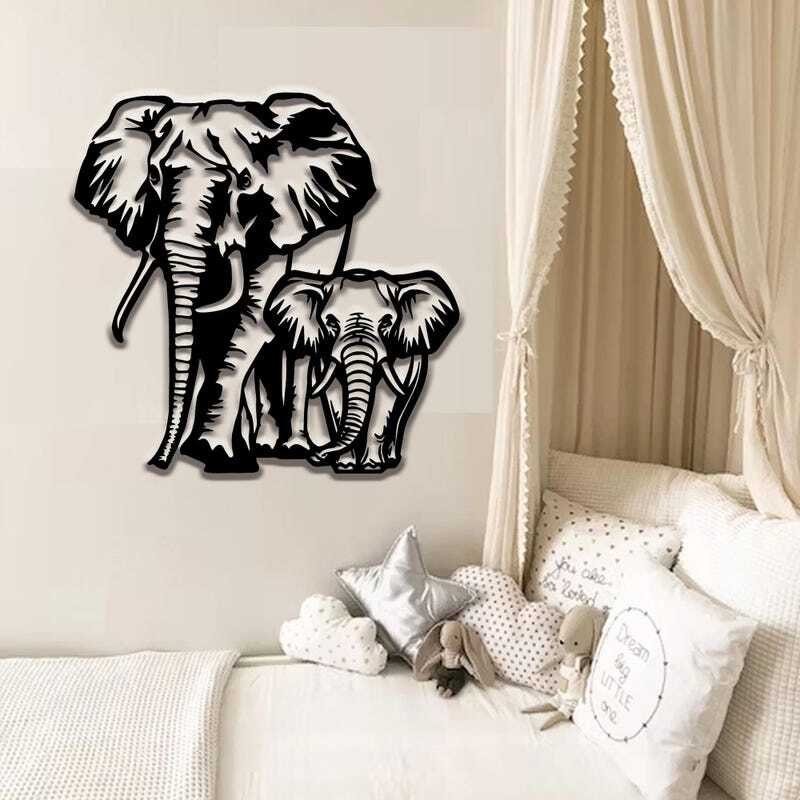 Heartfelt Elephant Family Metal Sign Wall Decor for Home Lovers