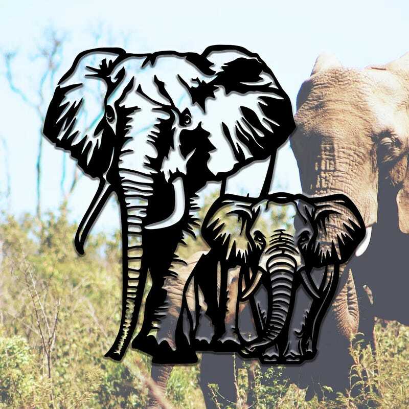 Heartfelt Elephant Family Metal Sign Wall Decor for Home Lovers - Personalize Wall Art