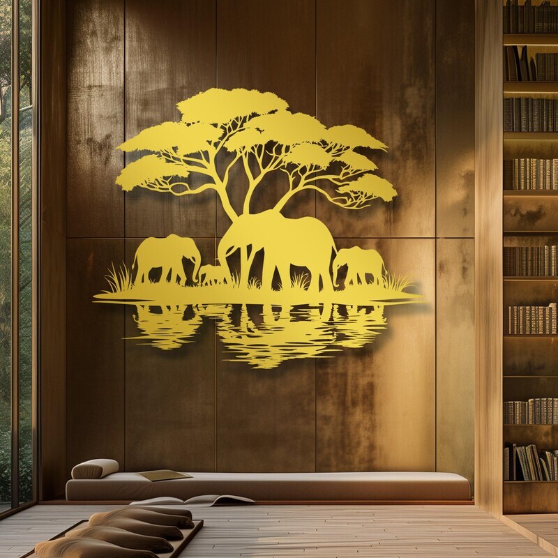 Heartfelt Elephant Family Metal Sign for Animal Lovers Home