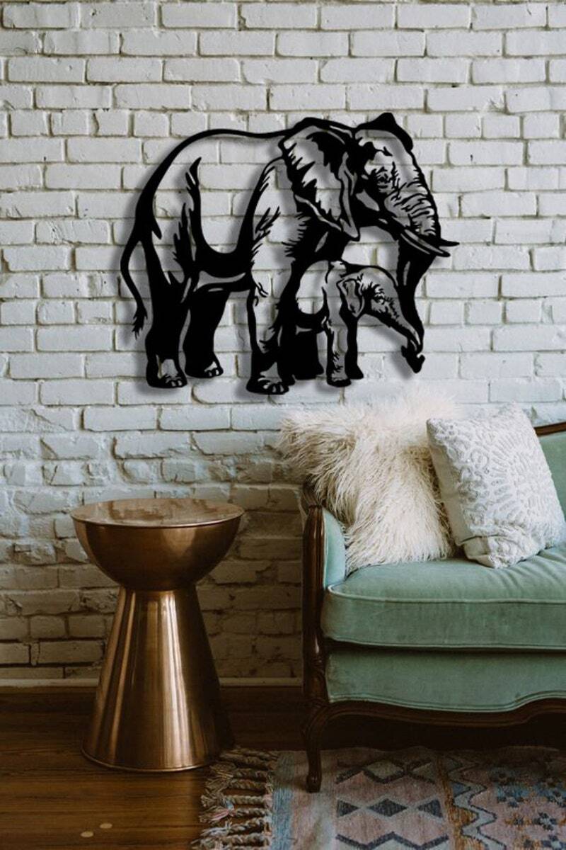 Cherished Elephant Family Nursery Safari Metal Sign