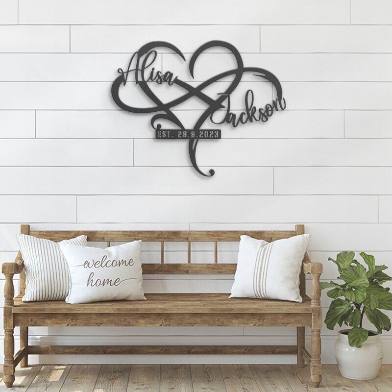 Light Up Your Love - Personalized Infinity Heart LED Metal Sign